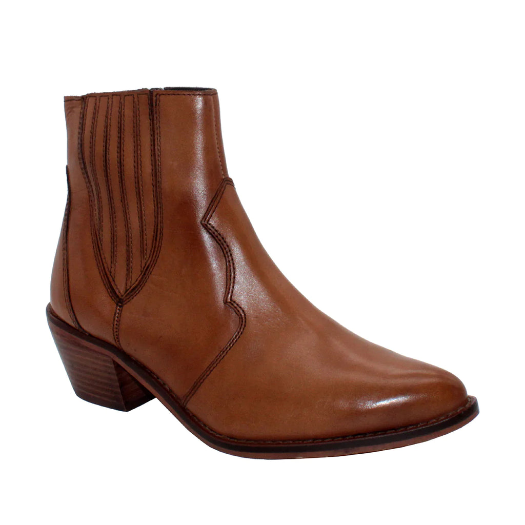 Tan Peacemaker Leather Bootie