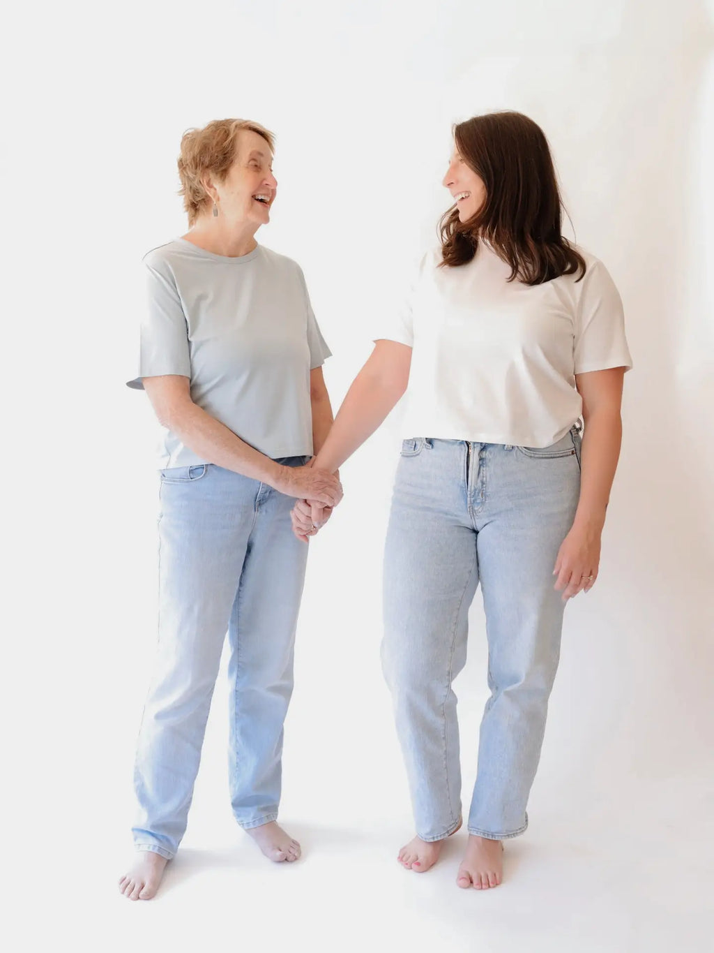 Polished White Basic Mom Crop
