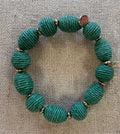 Ink + Alloy Emerald Raffia Bracelet