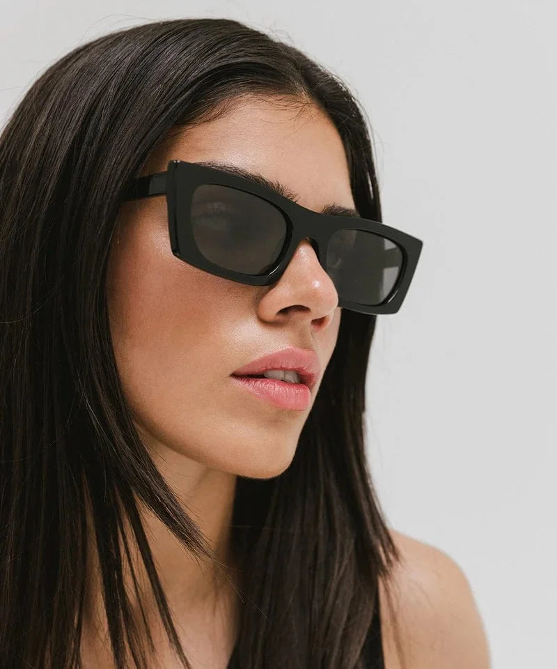 Gigi Pip Jackie Black Rectangle Sunglasses