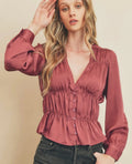 Dress Forum Deep Mauve Satin Blouse