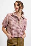 Easel Mulberry Twill Blouse