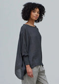 Grade + Gather Coal Smocked Blouse