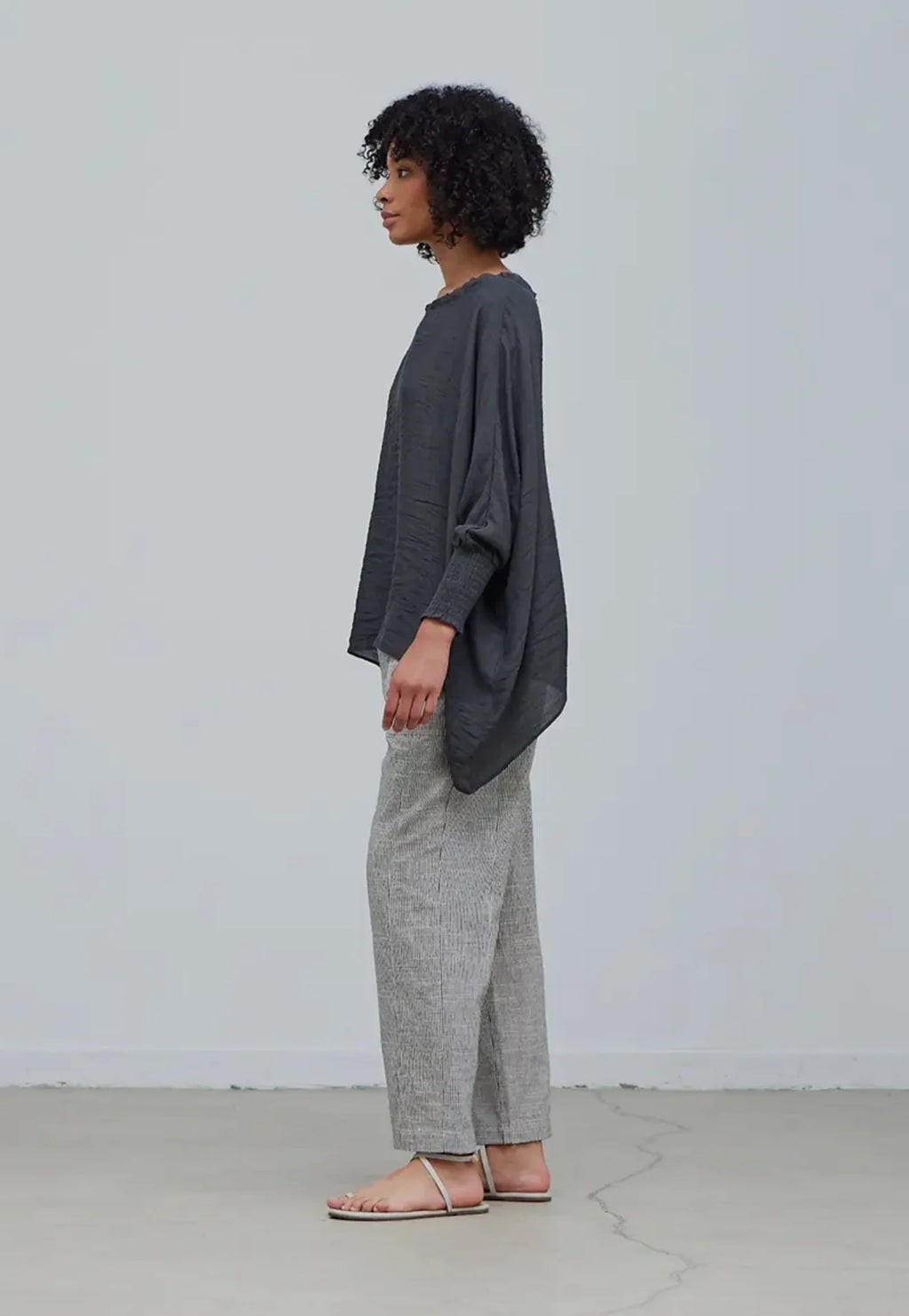 Grade + Gather Coal Smocked Blouse