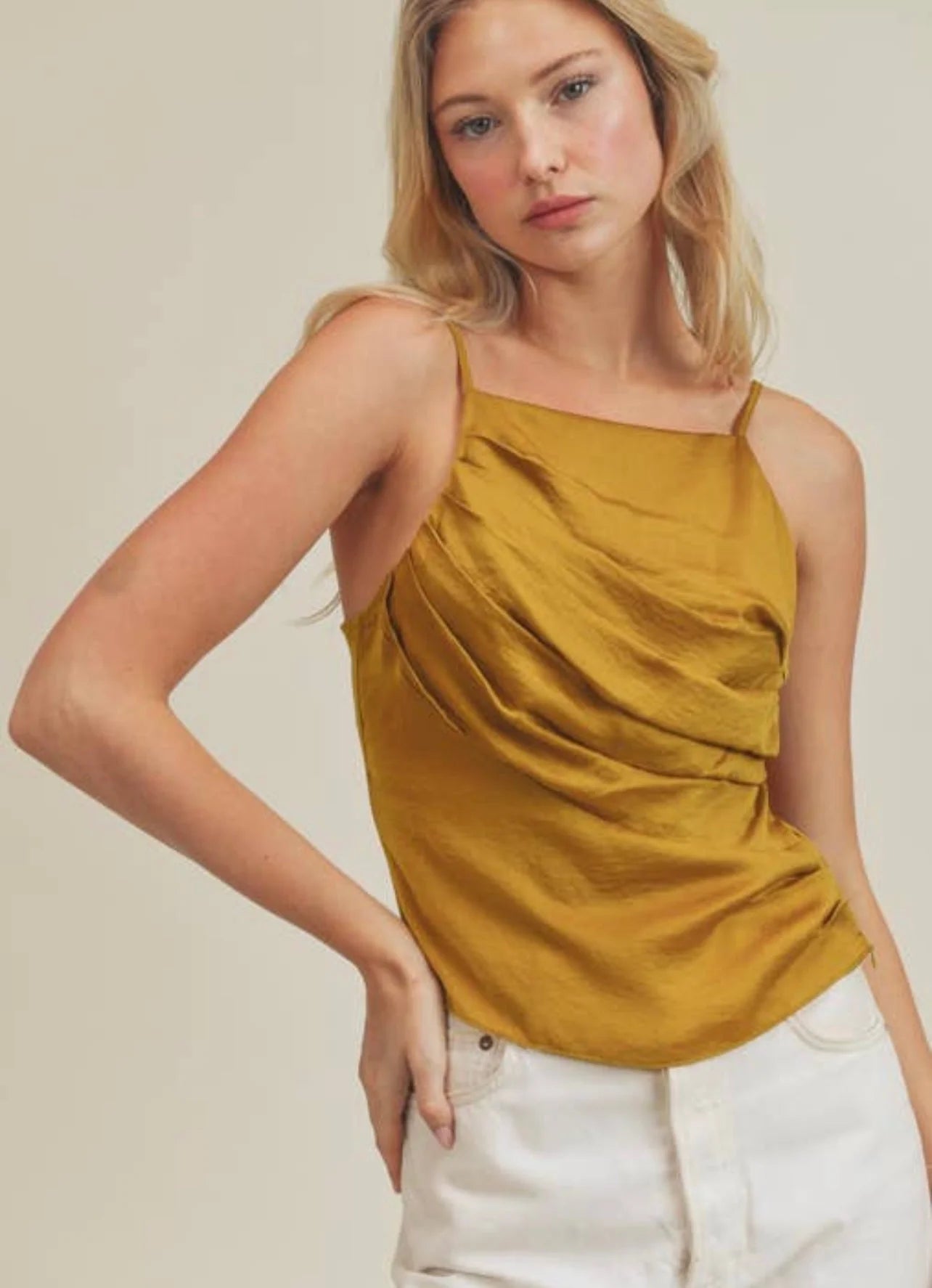 Lush Golden Satin Cami