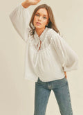 Lush White Boho Blouse