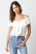 Olivaceous Julienne Lace Top