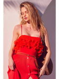 Promesa Avery Red Flounce Bodysuit
