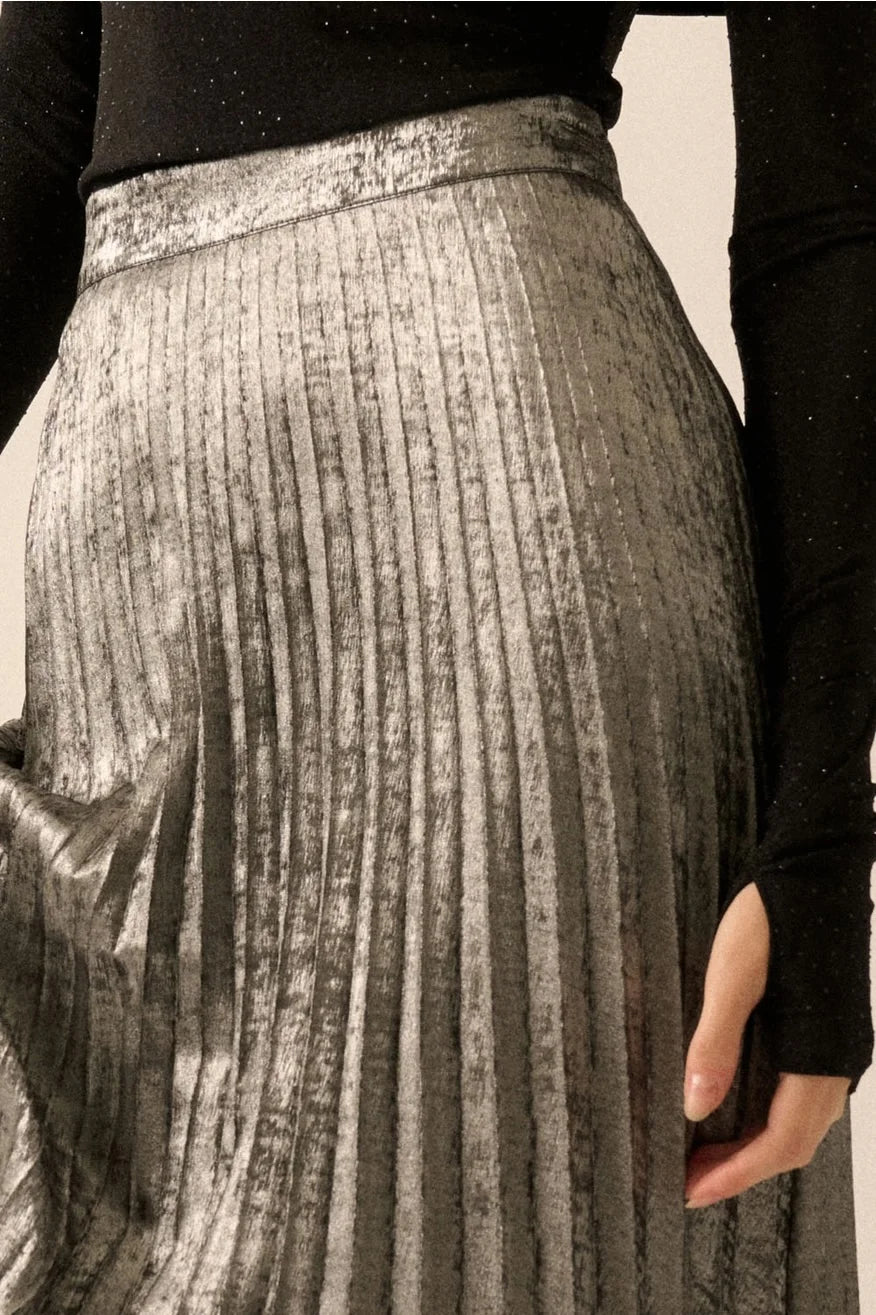 Promesa Gunmetal Midi Skirt