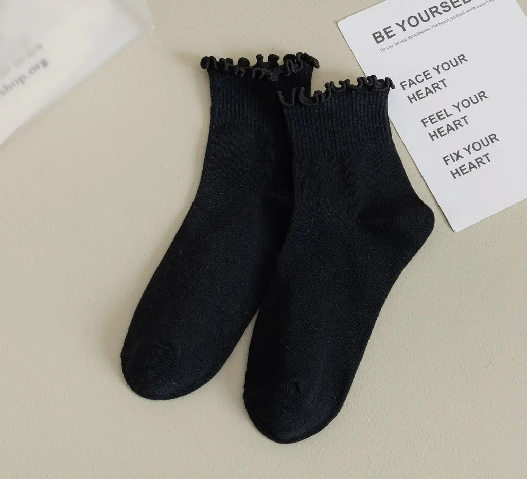 Accity Ruffle Crew Sock