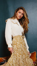 Hayden Cream Ruffle Pioneer Blouse