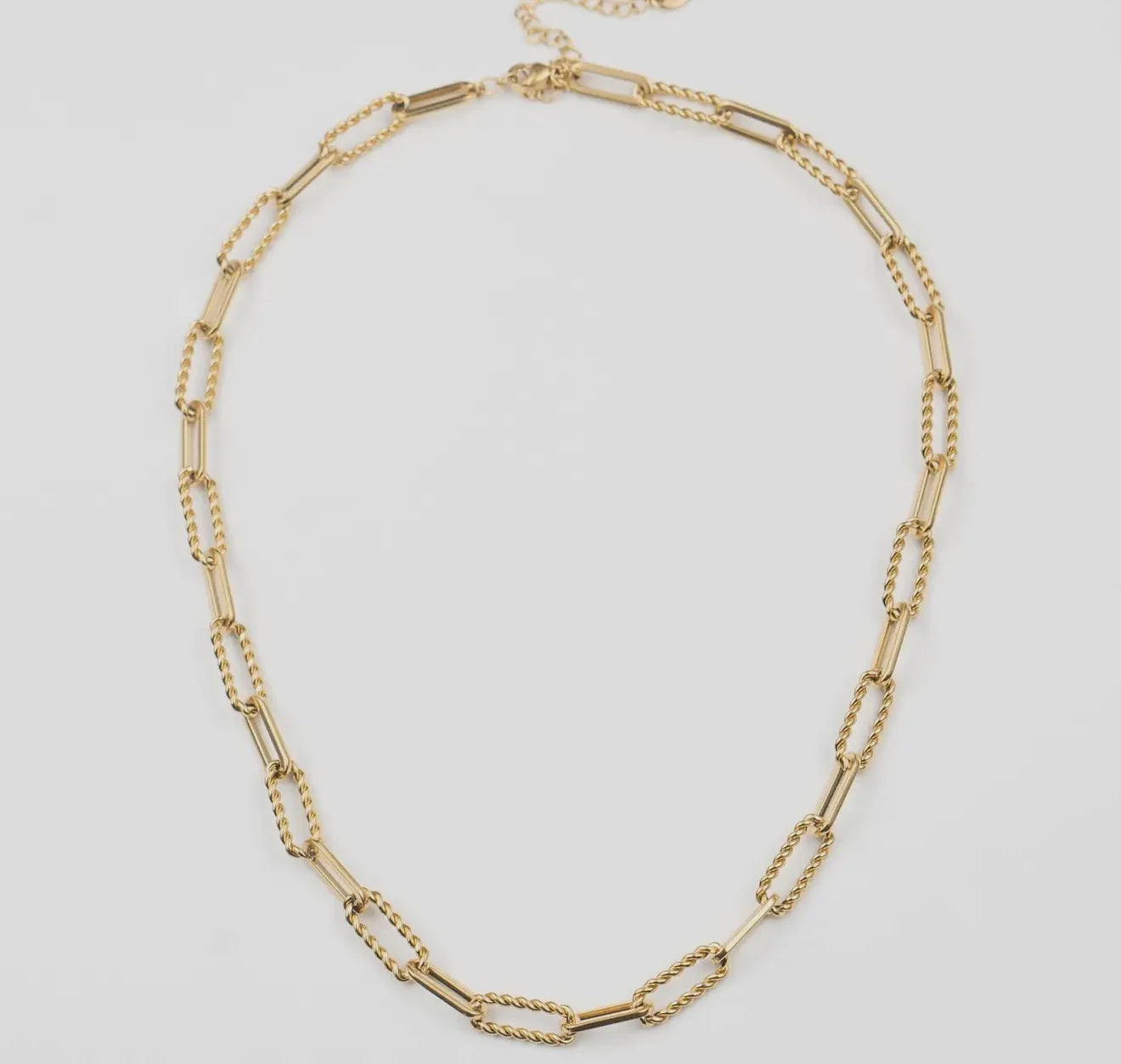 Brenda Grands Waterproof Gold Twisted Links Necklace