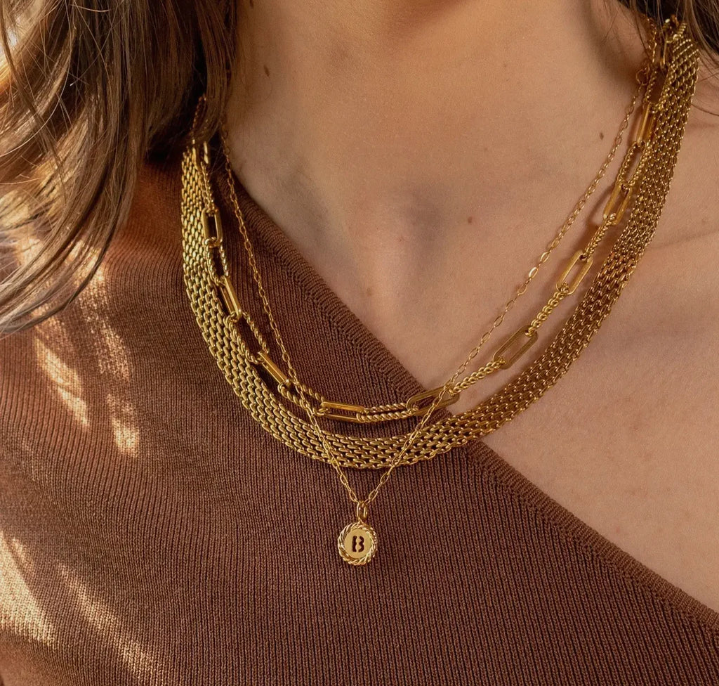 Brenda Grands Waterproof Gold Twisted Links Necklace