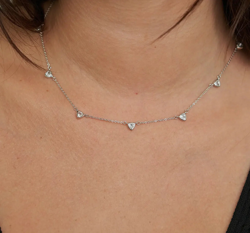 Brenda Grands Silver Drop Necklace