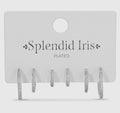 Splendid Iris Silver Pave Huggies