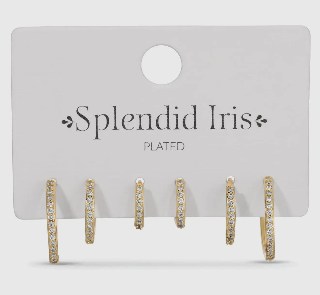 Splendid Iris Gold Pave Huggies