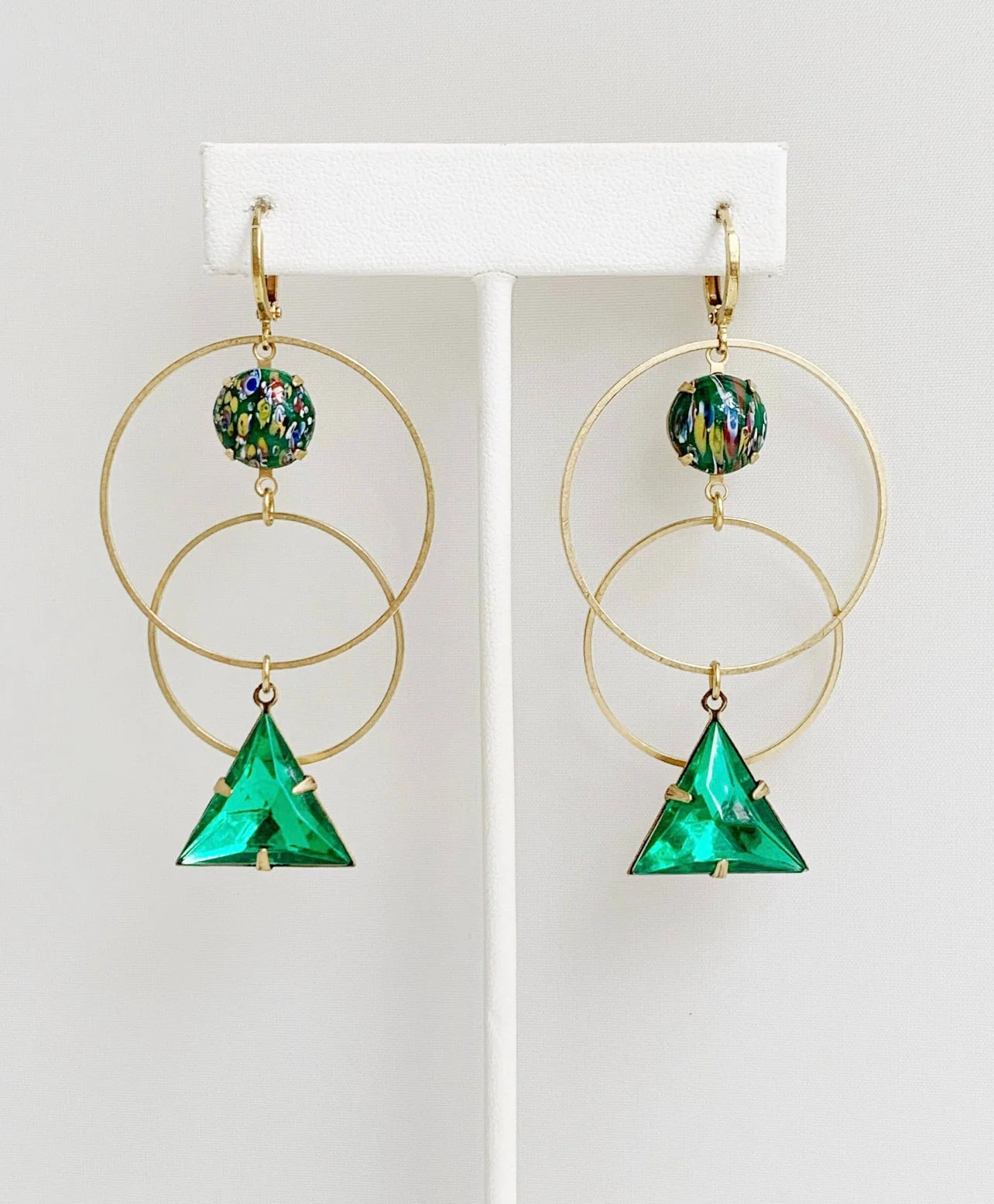 Bou Cou Vintage Green Crystal Earrings