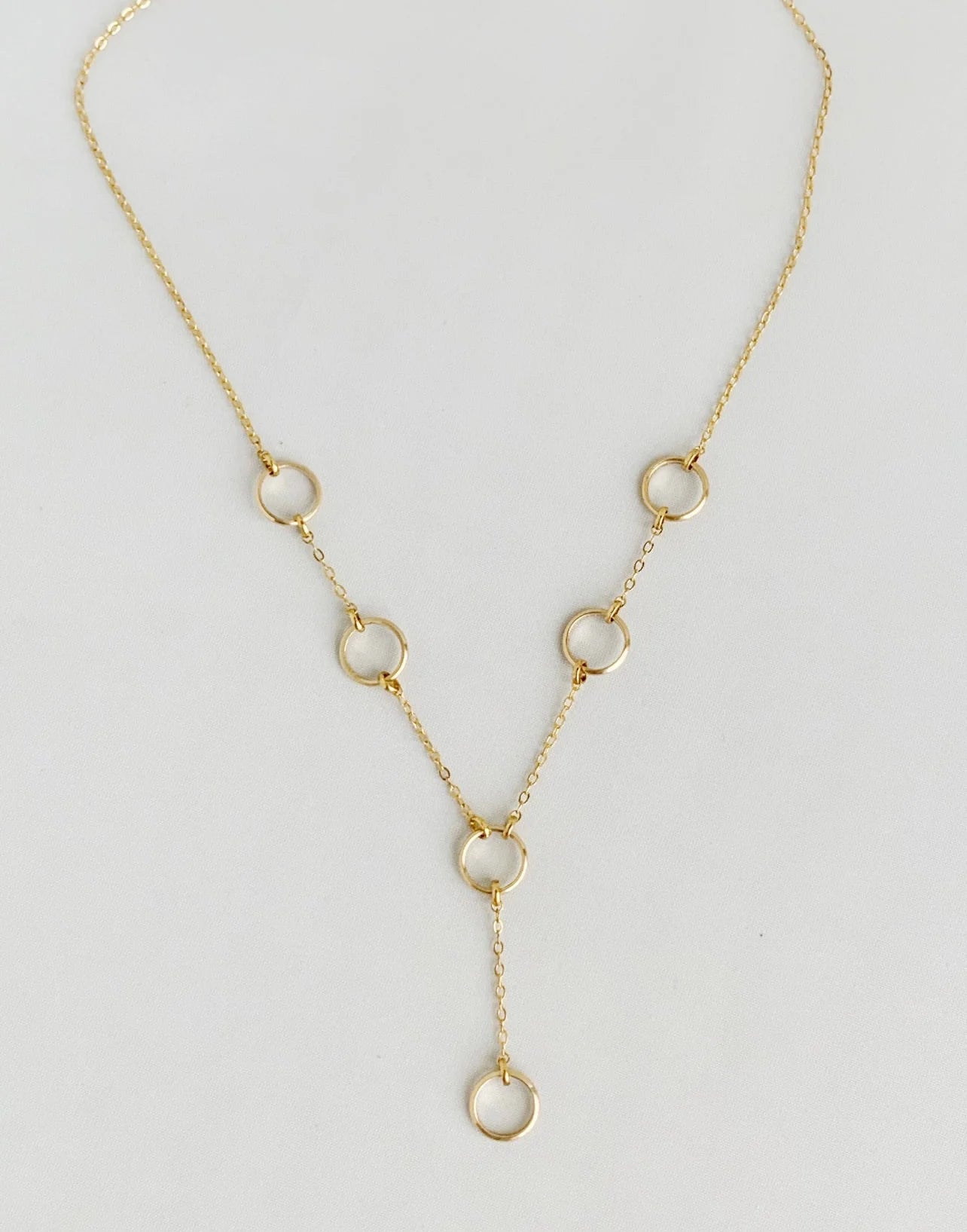 Goldie Gold Circles Drop Necklace