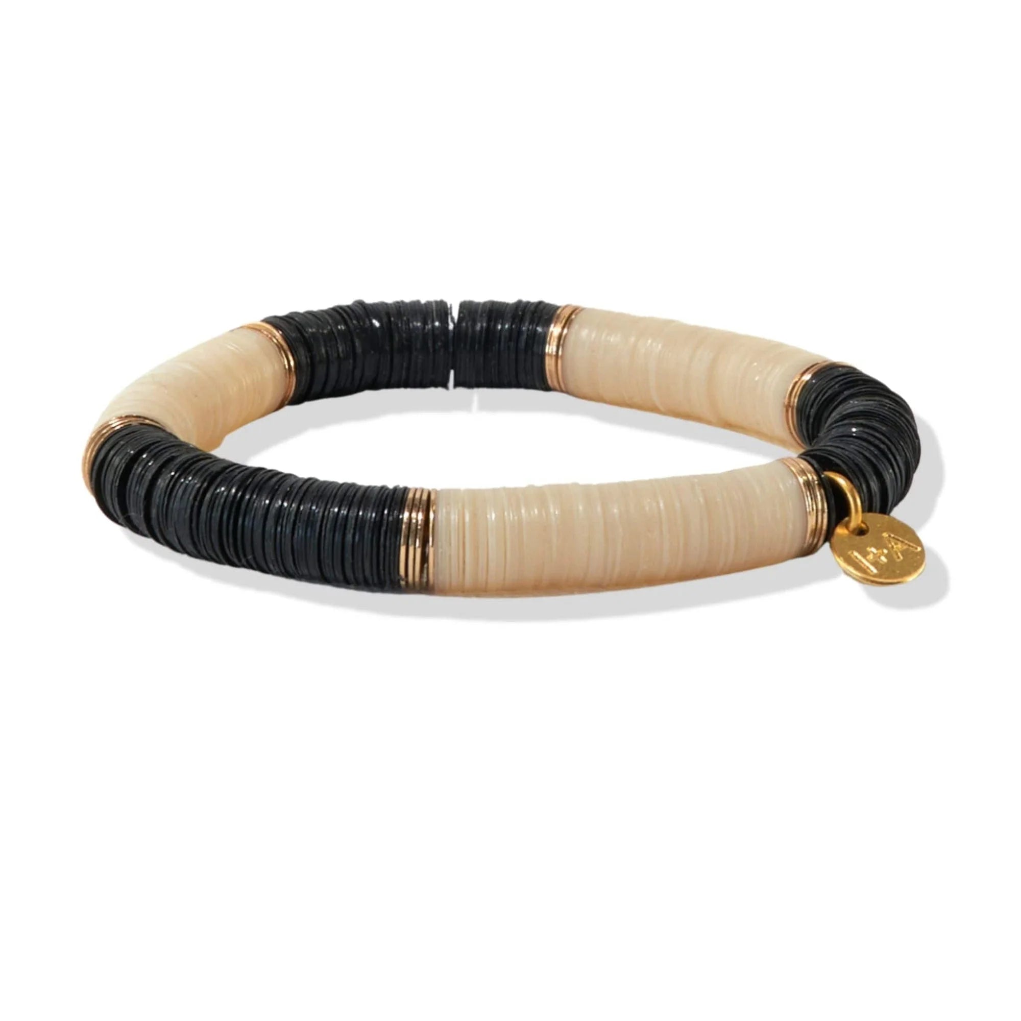 Ink + Alloy Cream & Black Stretch Bracelet