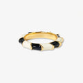 Ink + Alloy Paisley Ring Black + White