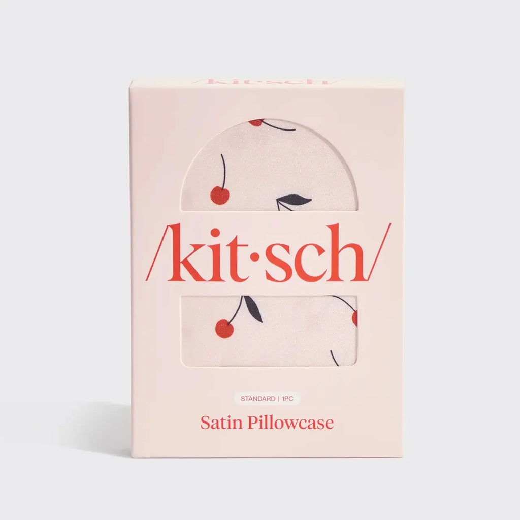 Kitsch Cherry Print Satin Pillow Case