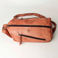 Never Mind Tan Leather Sling Bag