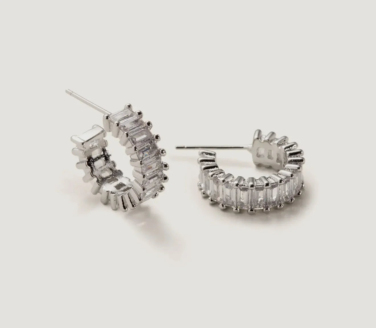 Nikki Smith Esther Silver Diamond Hoops