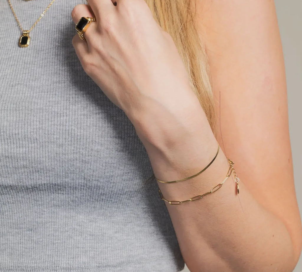 Nikki Smith Micro Gold Herringbone Bracelet