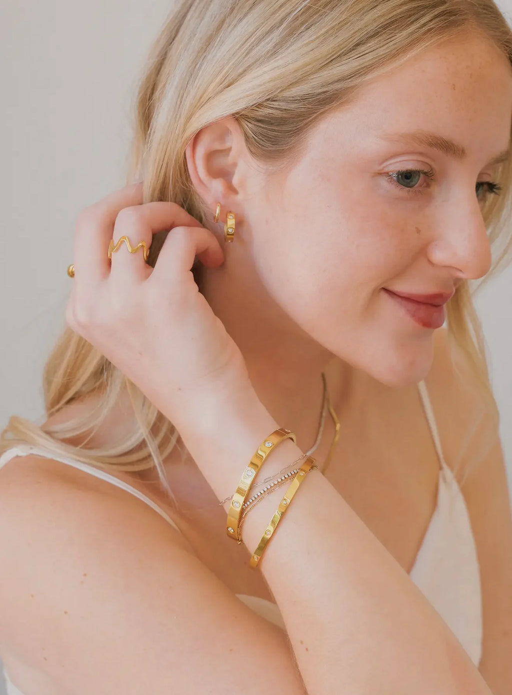 Nikki Smith Mini Corinne Gold Bangle Bracelet