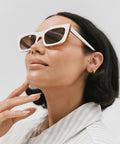 Gigi Pip Jackie White + Tortoise Rectangle Sunglasses