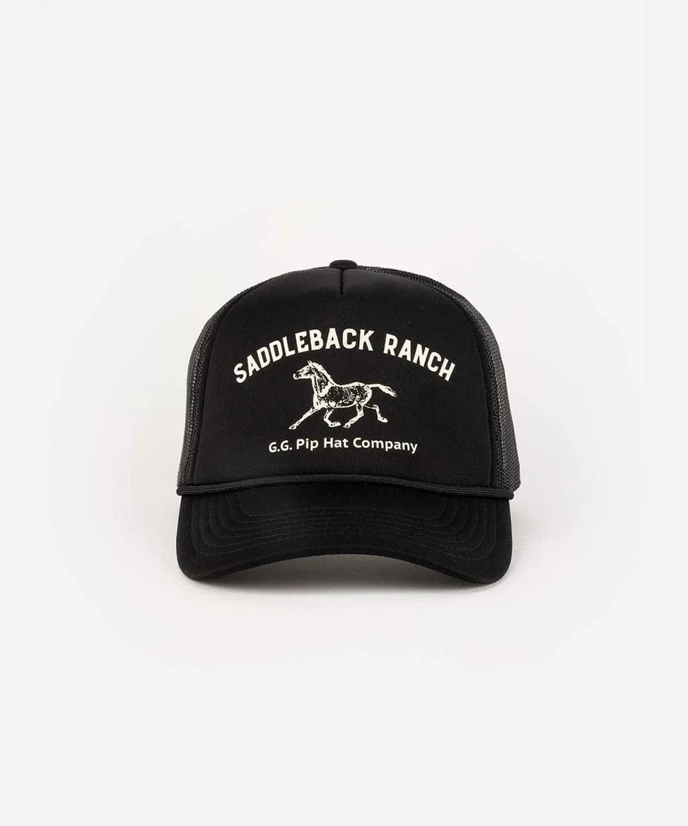 Gigi Pip Saddleback Black Trucker Hat